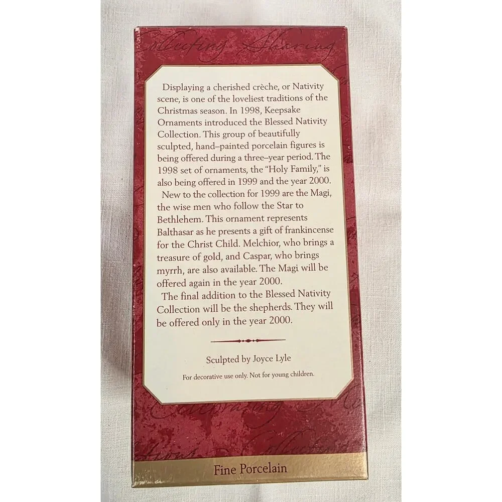 Vtg Hallmark Balthasar - The Magi Blessed Nativity Collection Ornament NOS NIB